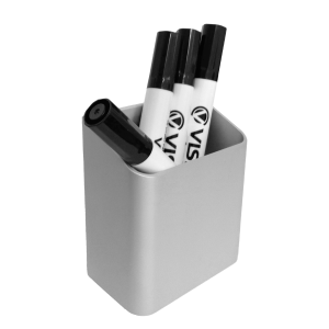 Magnetic Dry Erase Marker Holder Side view Silver