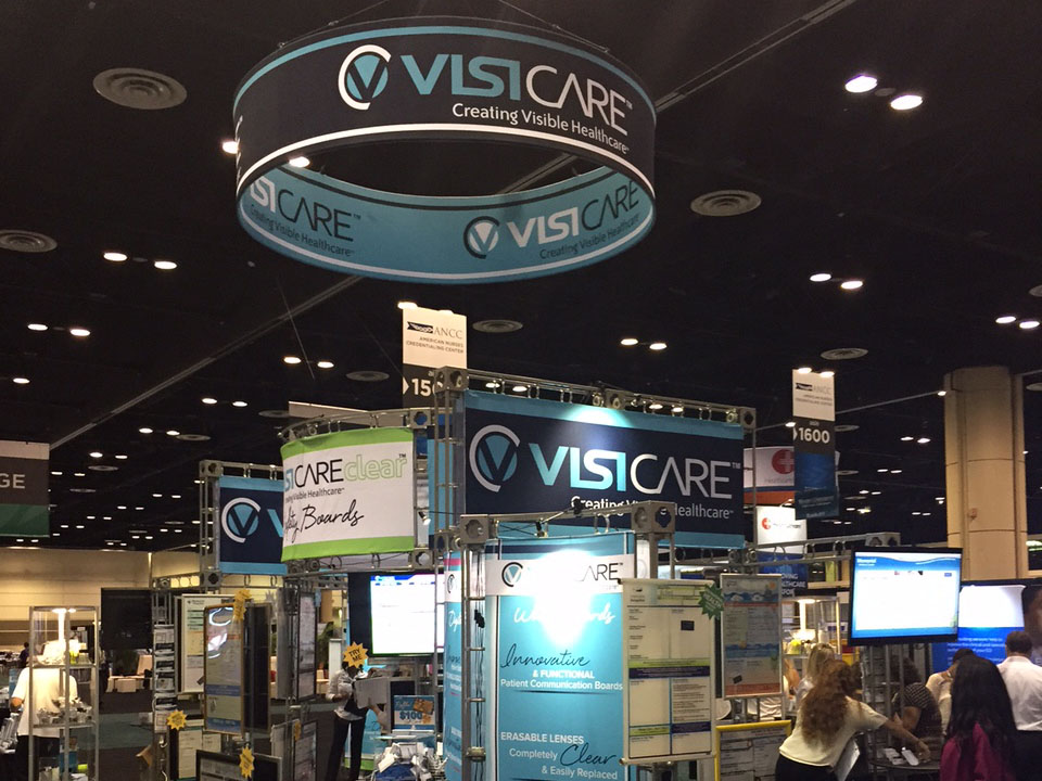 VisiCare Custom White Board Conference Booth displays