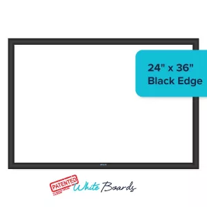 VisiCare™ White Board 24"x36" Edge Black, Insert White (Blank)