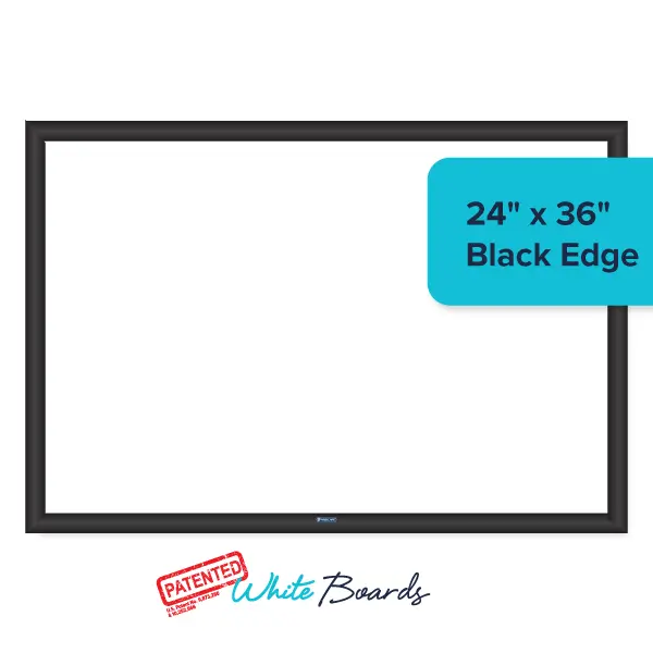 VisiCare™ White Board 24"x36" Edge Black, Insert White (Blank)