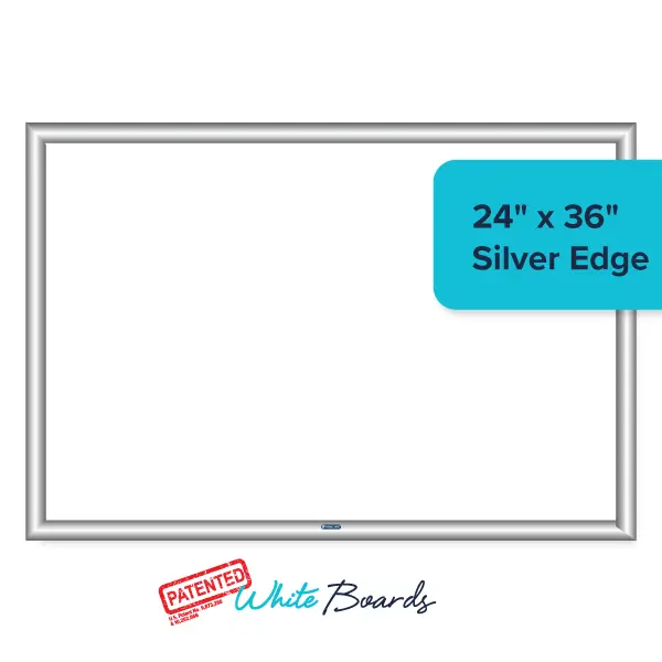 VisiCare™ White Board 24"x36" Edge Silver, Insert White (Blank)