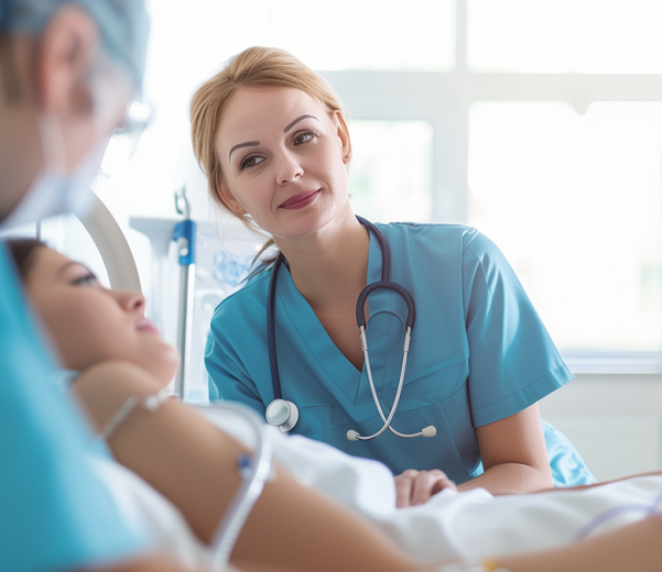 nurse, doctor and patient