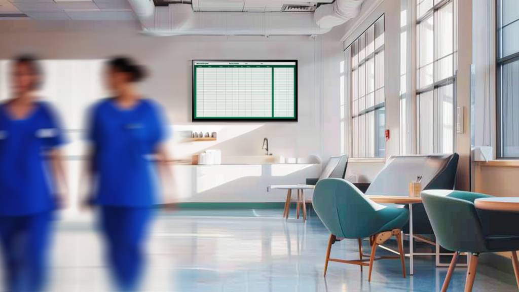nurse breakroom digital assignment board