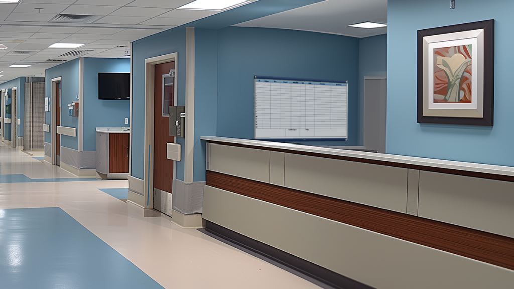 Nurse Unit custom design dry erase board in interchangeable board style