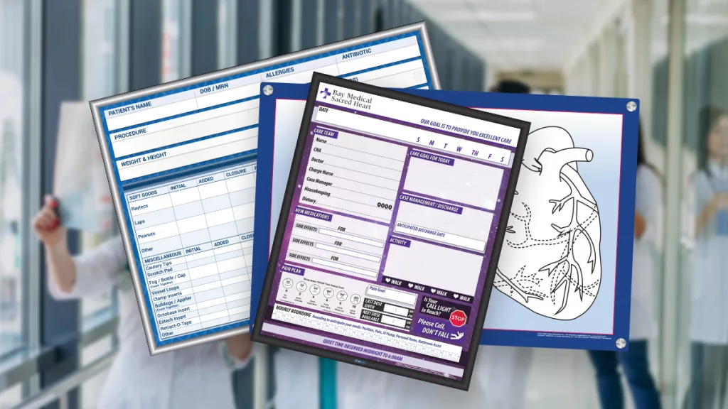 custom patient and nurse hospital boards