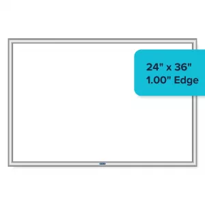 VisiCare™️ White Board 1" Edge Silver 24" x 36" – Blank (White)
