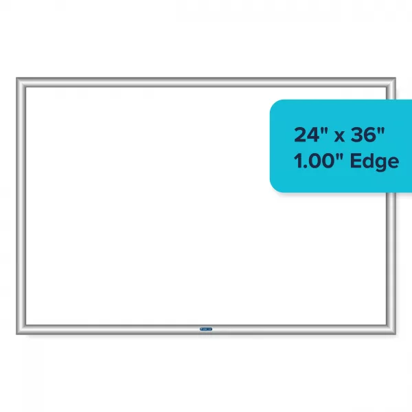 VisiCare™️ White Board 1" Edge Silver 24" x 36" – Blank (White)