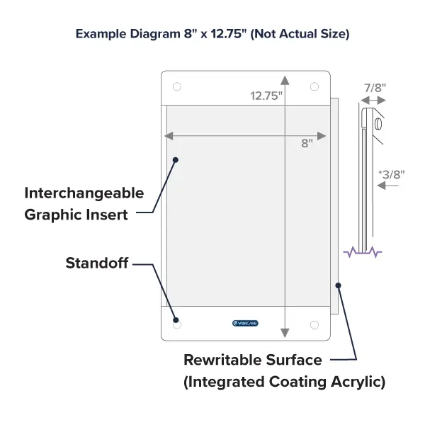 VisiCare™ Plexi Board 8"x13", Insert White (Blank) - Image 4