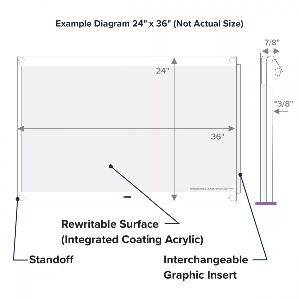 VisiCare™️  Plexi Board 19" x 23" – Blank (White) - Image 3