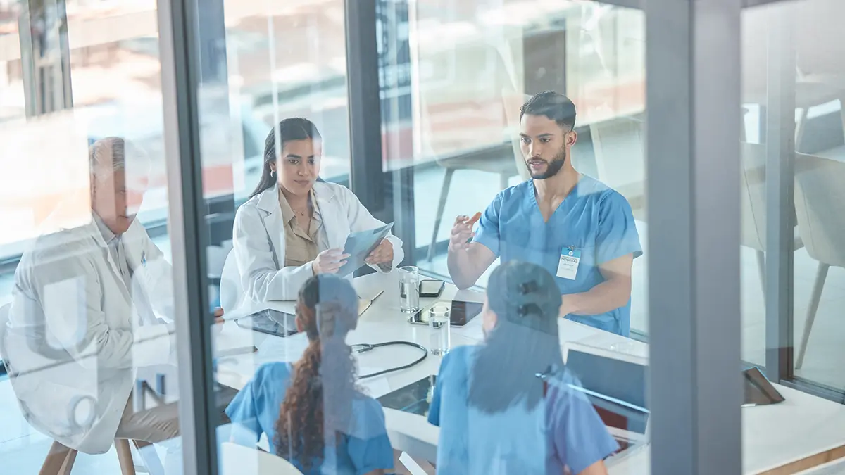 Theyre in a private and confidential session. Shot of a team of