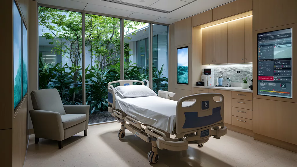 Digital boards in patient room using designer inspiration