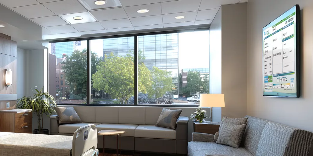 Patient room with custom electronic Digital Patient Board