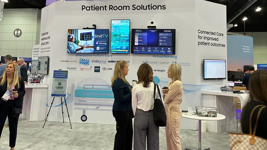 patient room solutions booth at ViVE conference