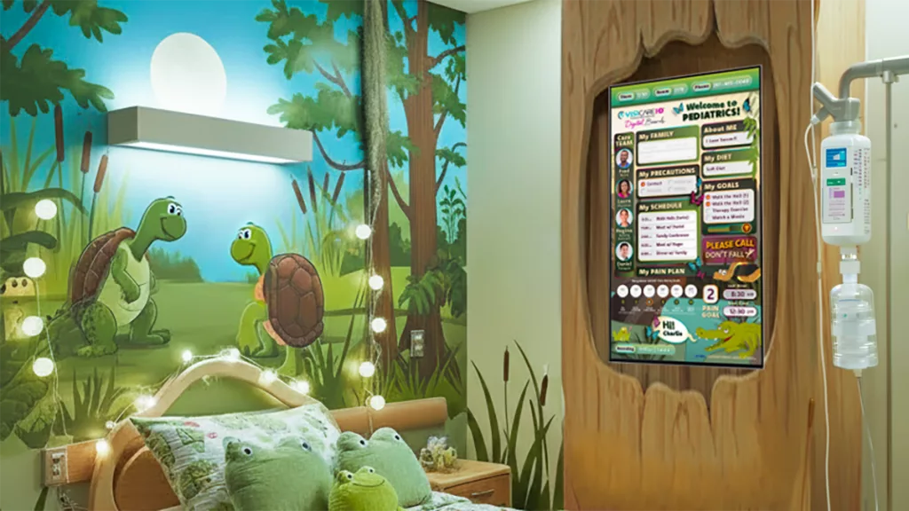 VisiCareHD Digital boards in pediatrics room custom designed