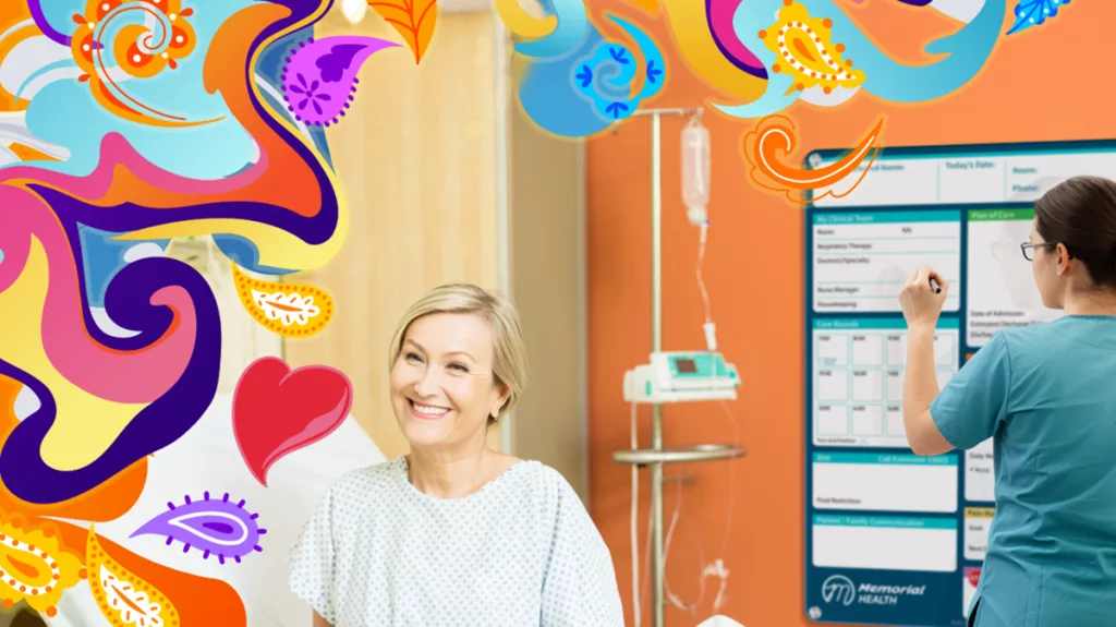 Nurse updates custom patient board