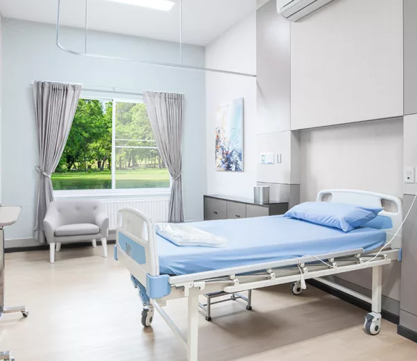 VisiCareHD Digital boards in modern hospital patient room