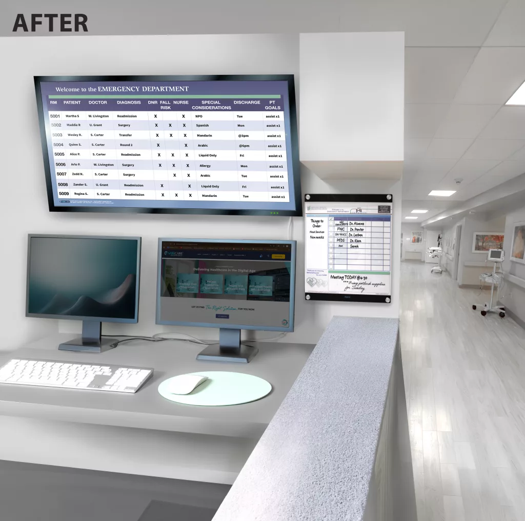 Nurse Unit Station with VisiCareHD Digital Boards