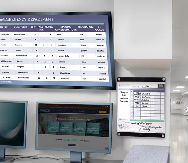 Nurse Unit Station with VisiCareHD Digital Boards
