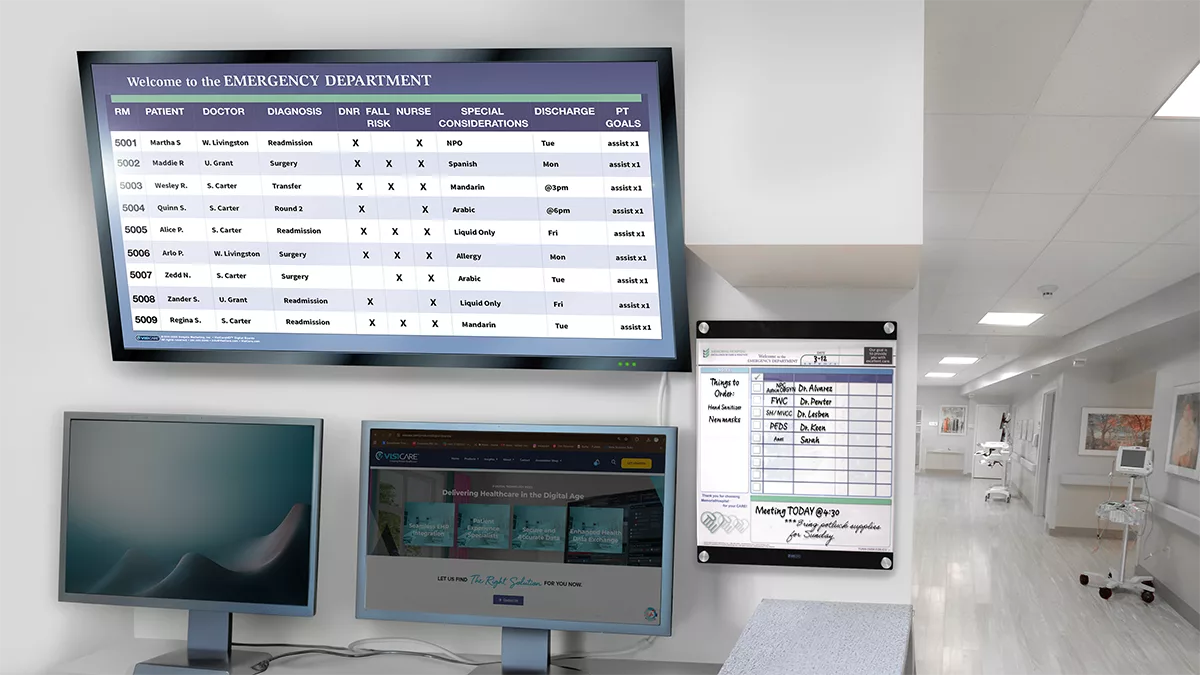Nurse Unit Station with VisiCareHD Digital Boards