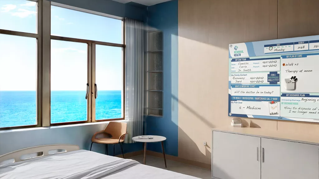 hospital on coast with custom VisiCare Glass Boards